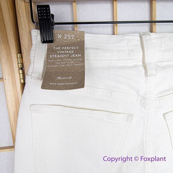 NEW‎ Madewell The Tall Perfect Vintage Jean in tile white, 25T - Picture 12 of 16